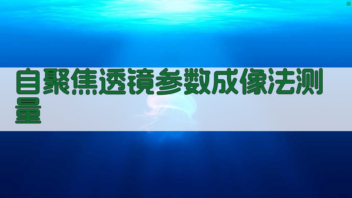 自聚焦透镜参数成像法测量