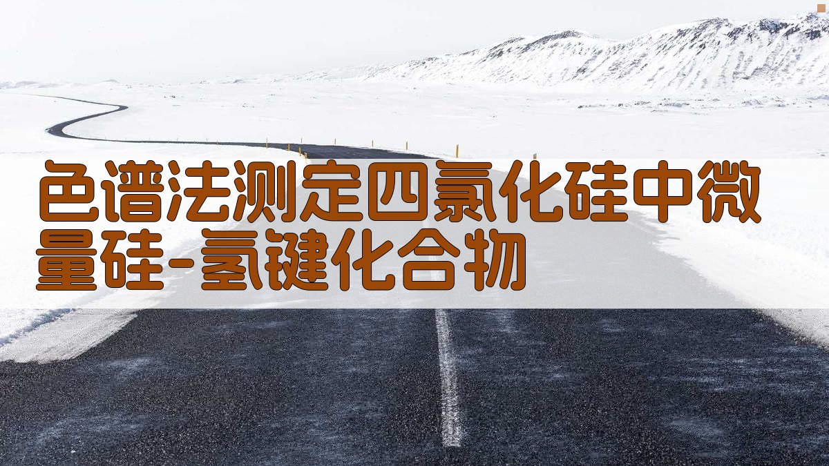 色谱法测定四氯化硅中微量硅-氢键化合物