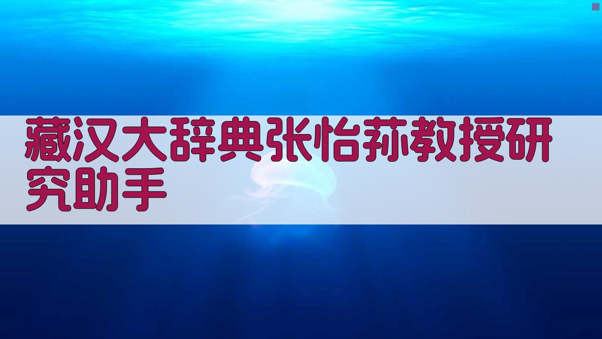 藏汉大辞典张怡荪教授研究助手