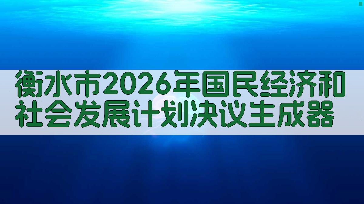 衡水市2026年国民经济和社会发展计划决议生成器