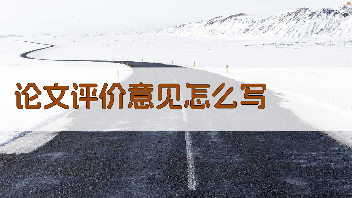 论文评价意见怎么写