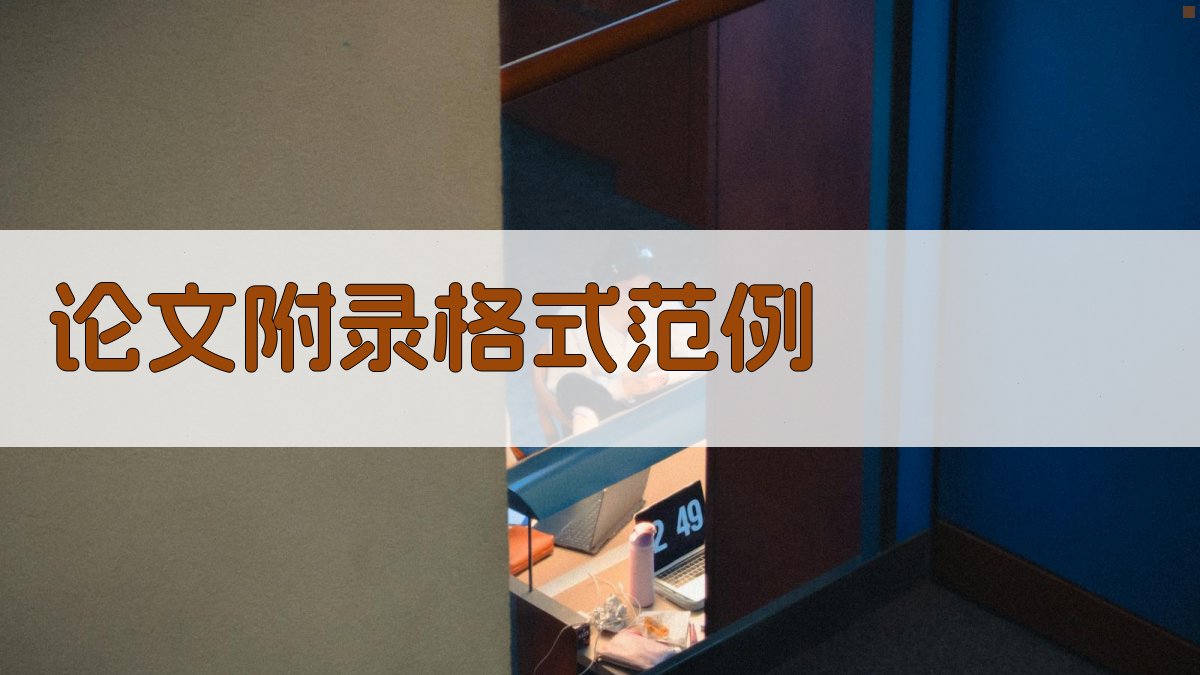 论文附录格式范例