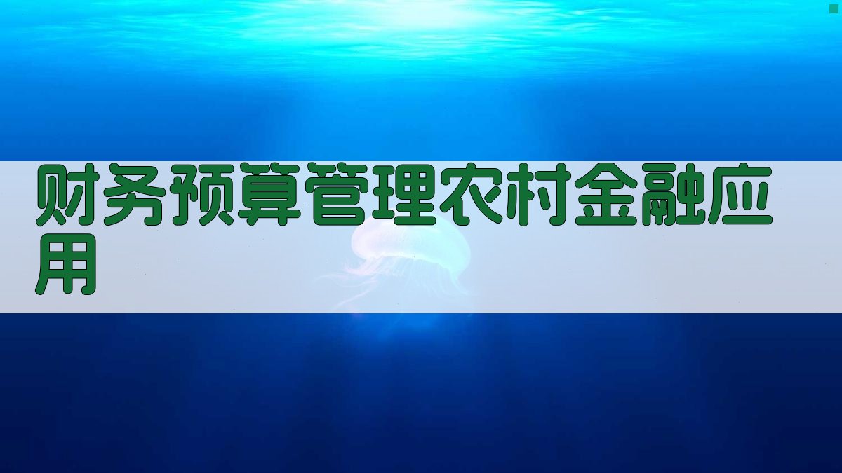 AI智能财务预算管理农村金融应用方案生成器