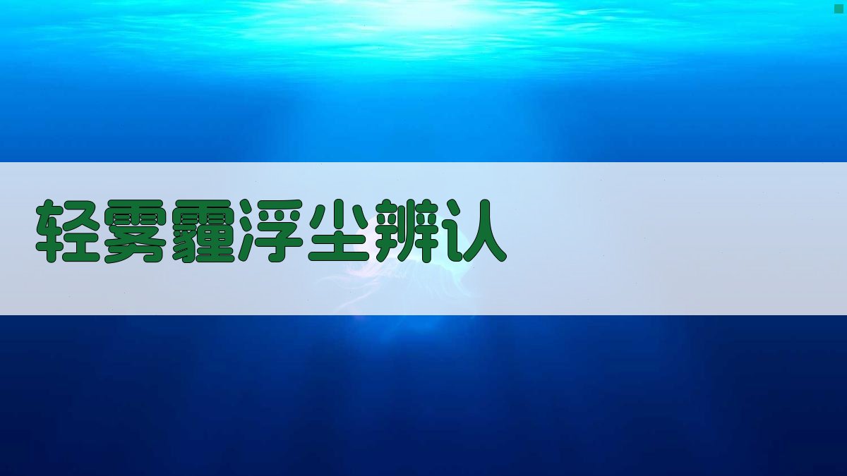轻雾霾浮尘辨认