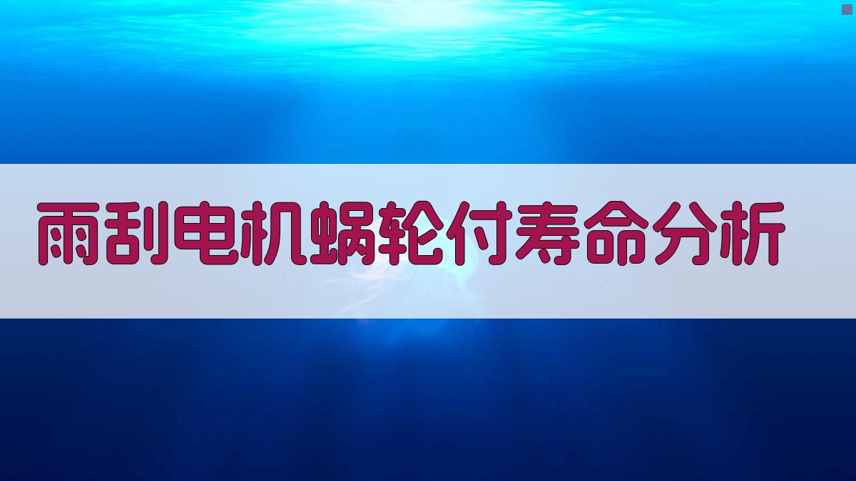 雨刮电机蜗轮付寿命分析