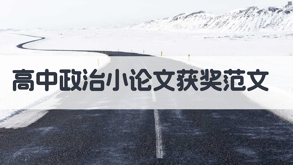 高中政治小论文获奖范文