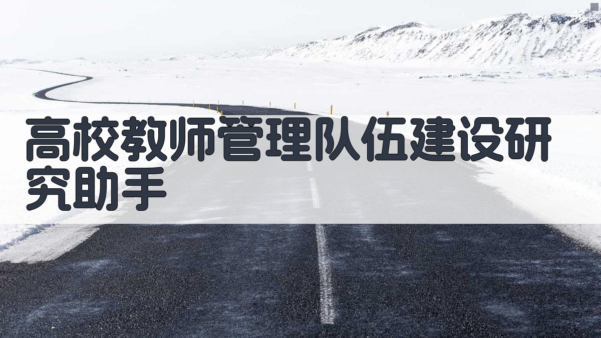 高校教师管理队伍建设研究助手