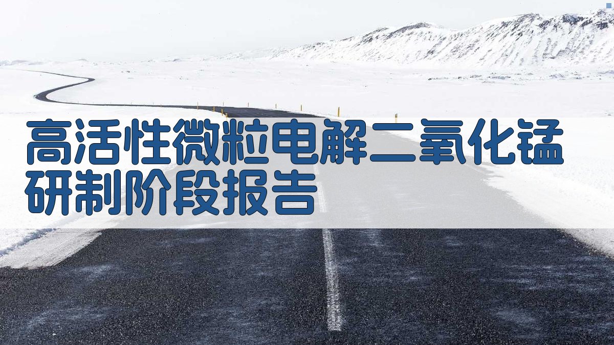 高活性微粒电解二氧化锰研制阶段报告